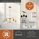 preview thumbnail 4 of 9, Harper 5 Light Gold Brass Mid-Century Modern Chandelier Clear Glass - 27-in W x 20-in H x 27-in D