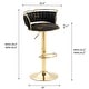preview thumbnail 111 of 155, Velvet Upholstered Adjustable Bar Stool Swivel Counter Chair Set of 2