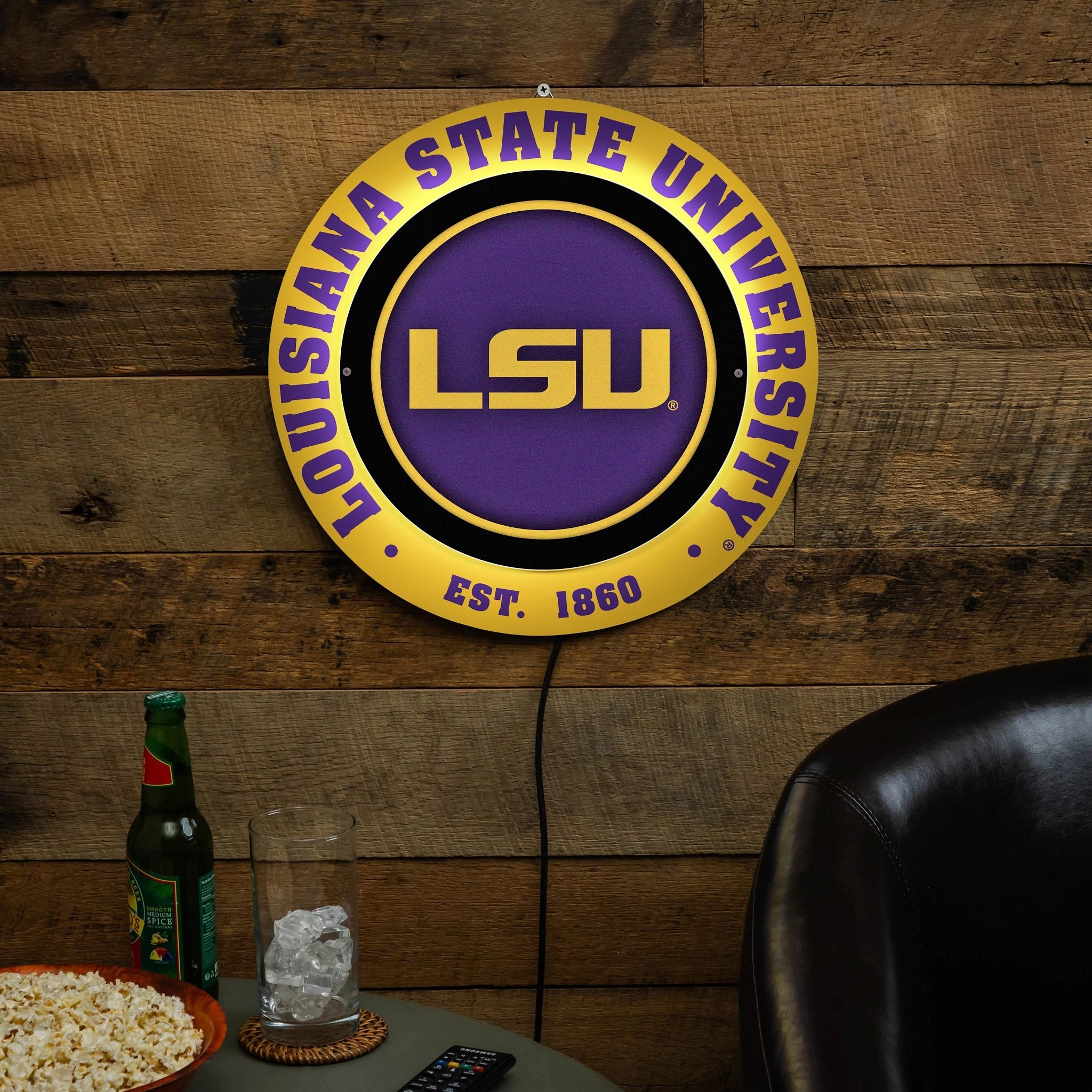 Louisiana State University LED Metal Lit Wall Sign Decor