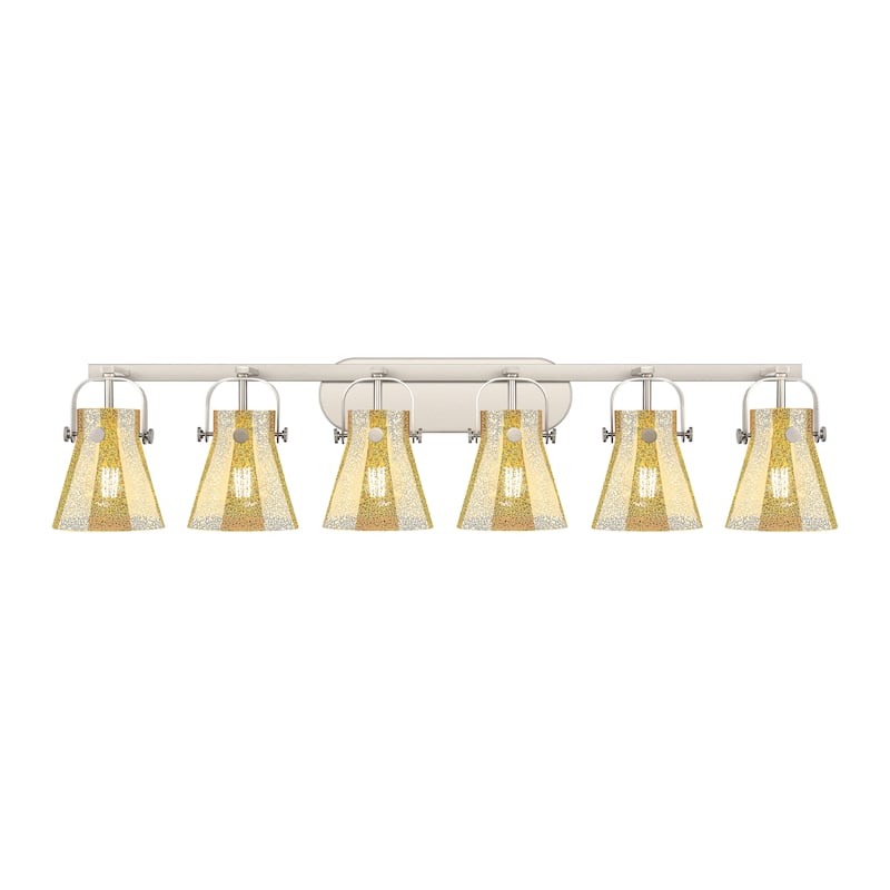 Innovations Lighting Pilaster II Cone - 6 Light 46" Wall-Mounted Bath Vanity Light.