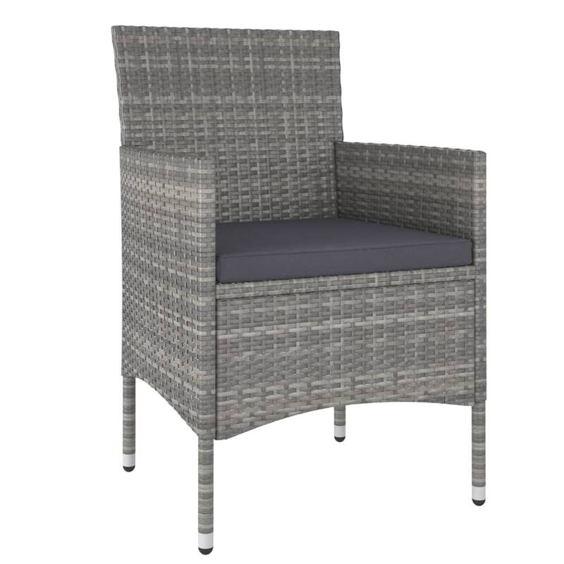 vidaXL Garden Dining Set Grey - 31.5 x 31.5 x 29.5
