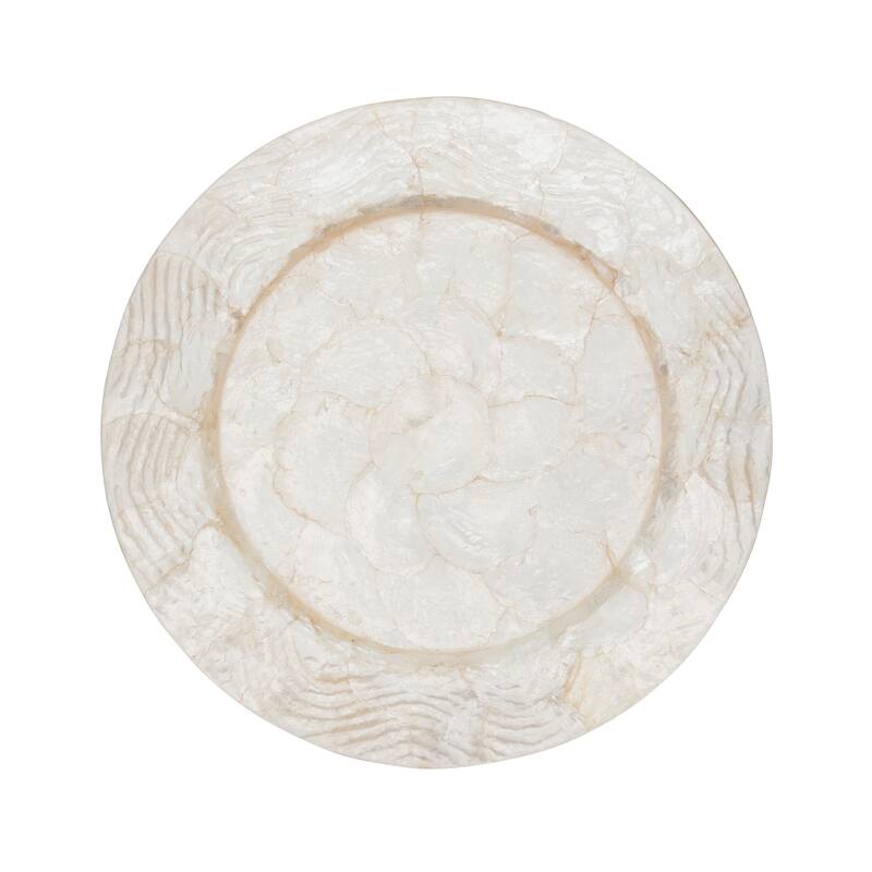 Elegant Wavy Capiz Charger (Set of 4) - Set of 4 - Ivory