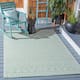 SAFAVIEH Courtyard Terezija Indoor/ Outdoor Waterproof Patio Backyard Rug - 2'7" x 5' - Ivory/Green