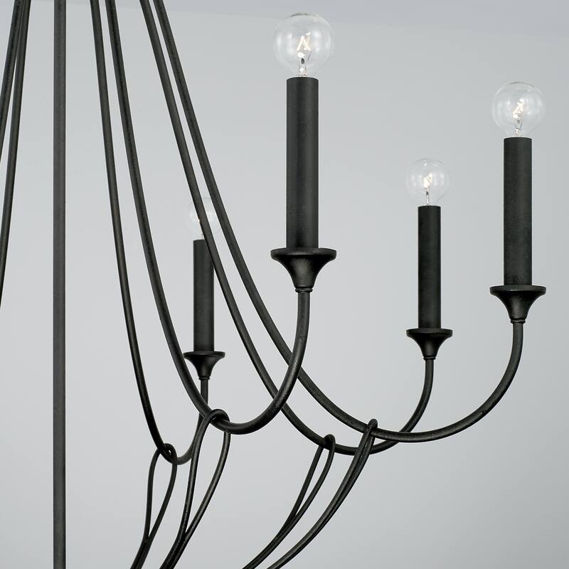 Bentley 37.5" 8-light Black Iron Chandelier