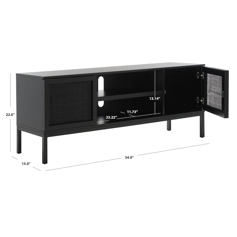SAFAVIEH Zadie 1 Shelf Rattan Media Stand - 54" W x 15" D x 22" H