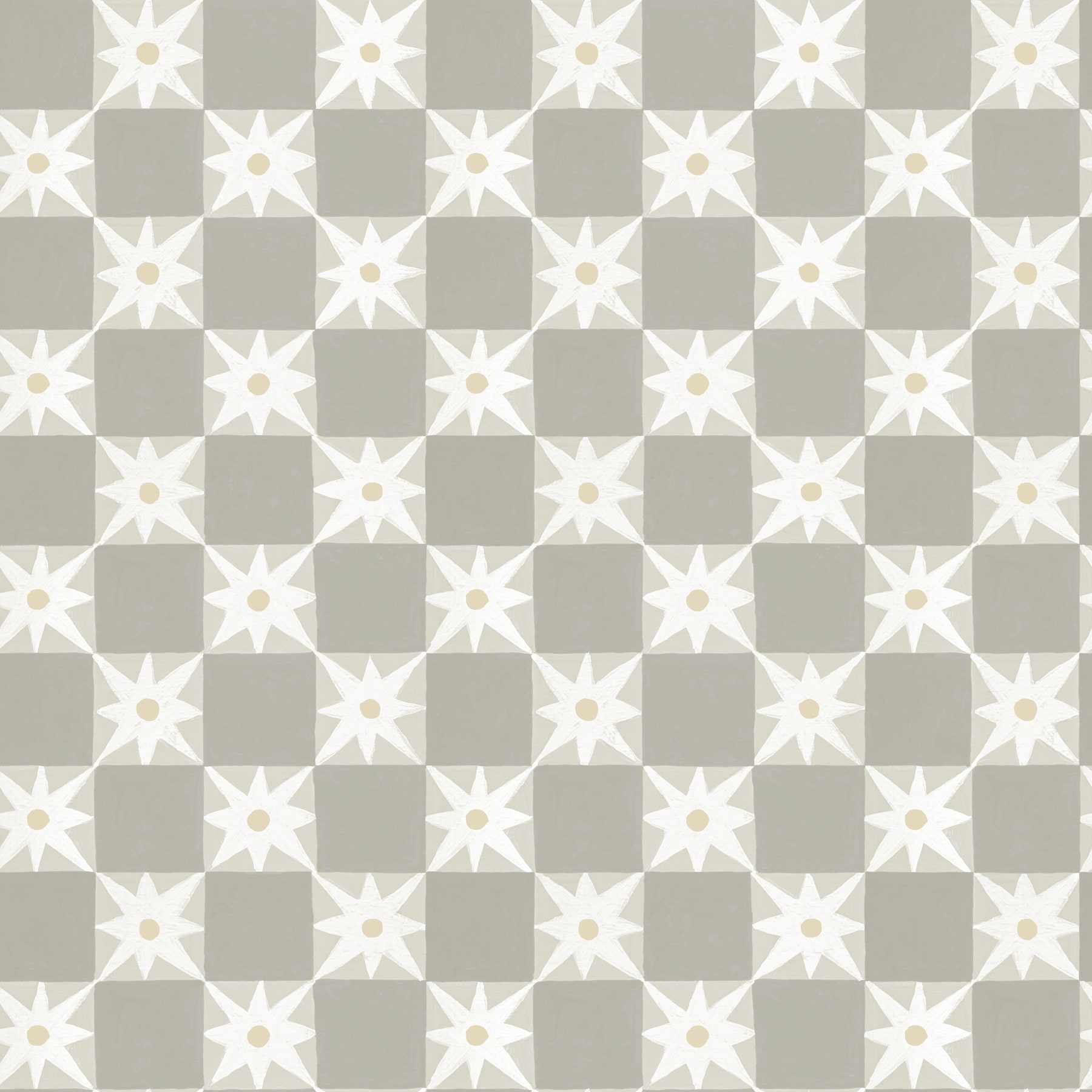 Stardust Warm Grey Checkerboard Peel and Stick Wallpaper