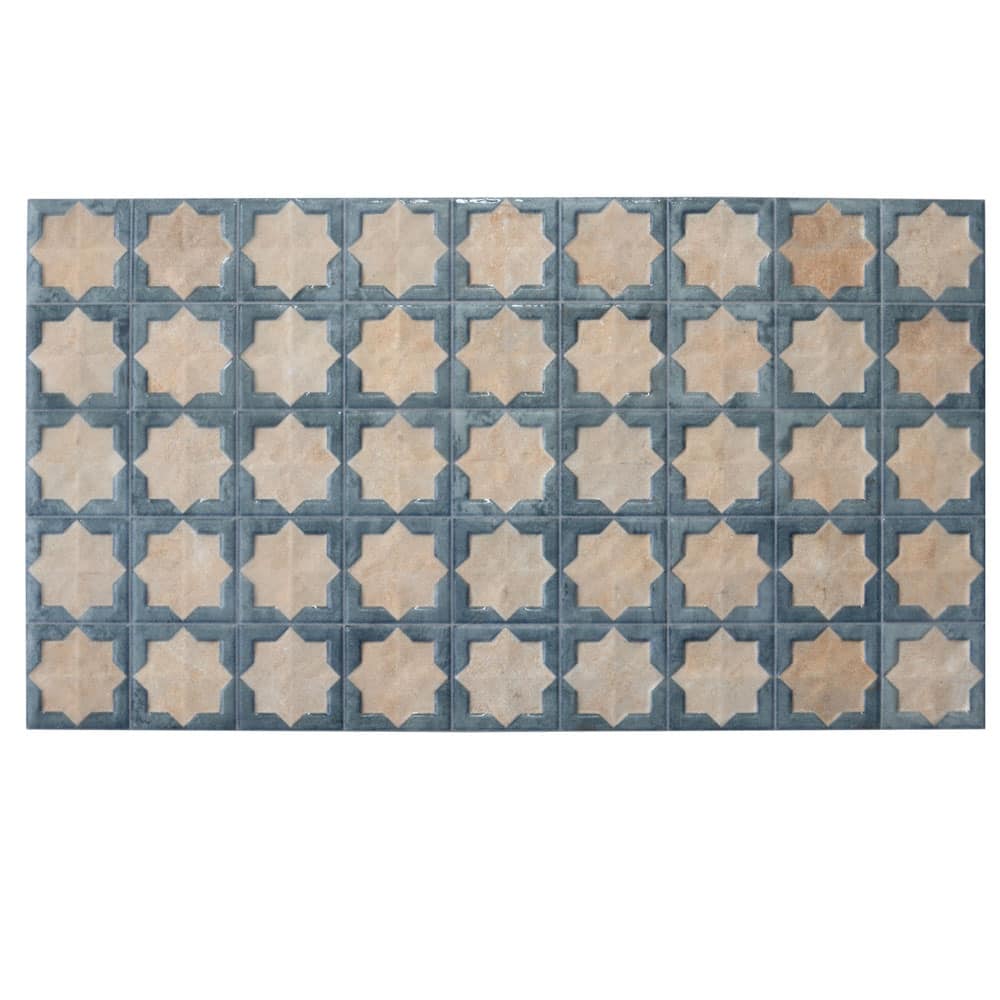 Apollo tile 12" x 22" Citadel Matte Glossy Stone Blue Beige Porcelain Tile (13.03 sq ft/case) - 7 Pack