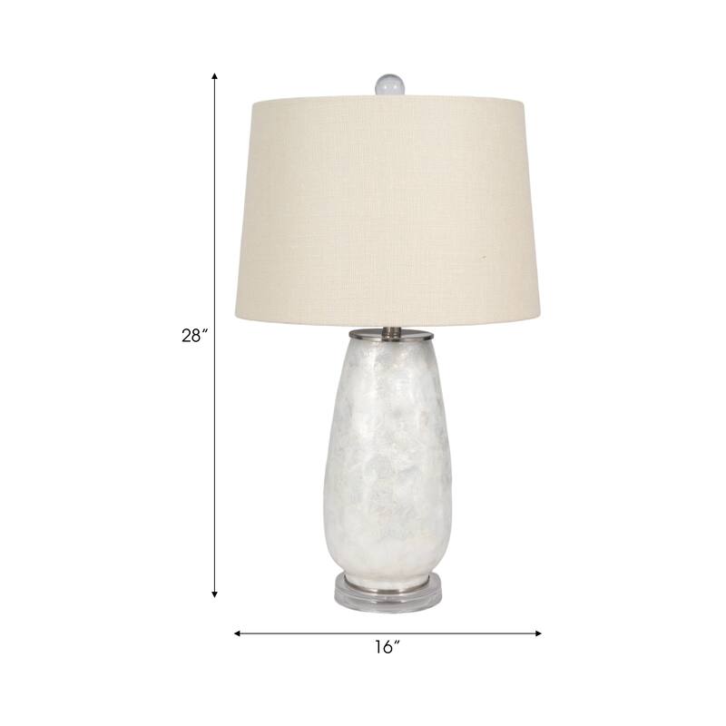 Sagebrook Home 28" Champagne Capiz Shell Table Lamp With Acrylic Base - 16" x 16" x 28"