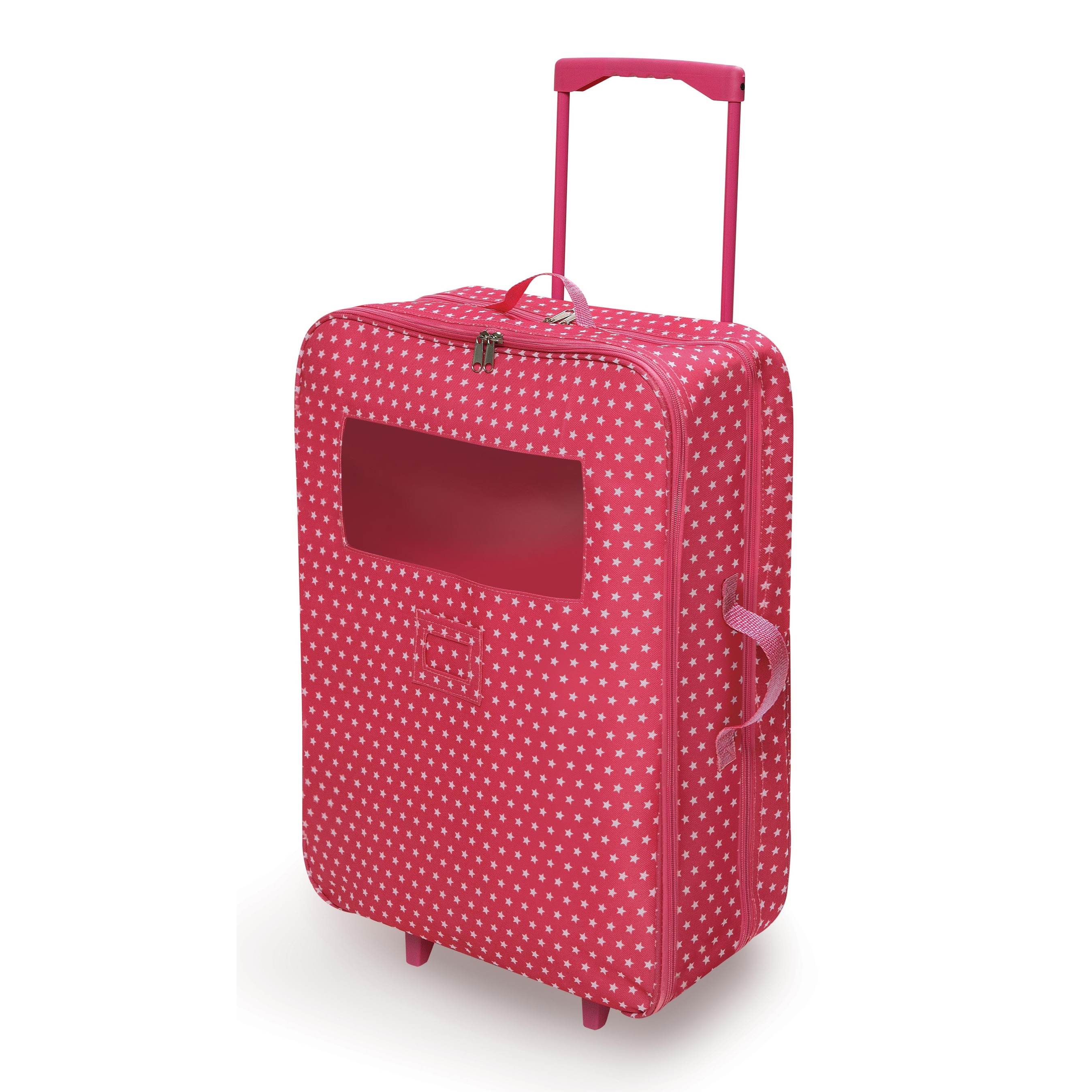 Badger Basket Double Trolley Doll Carrier with Two Sleeping Bags and Pillows - Pink/Star