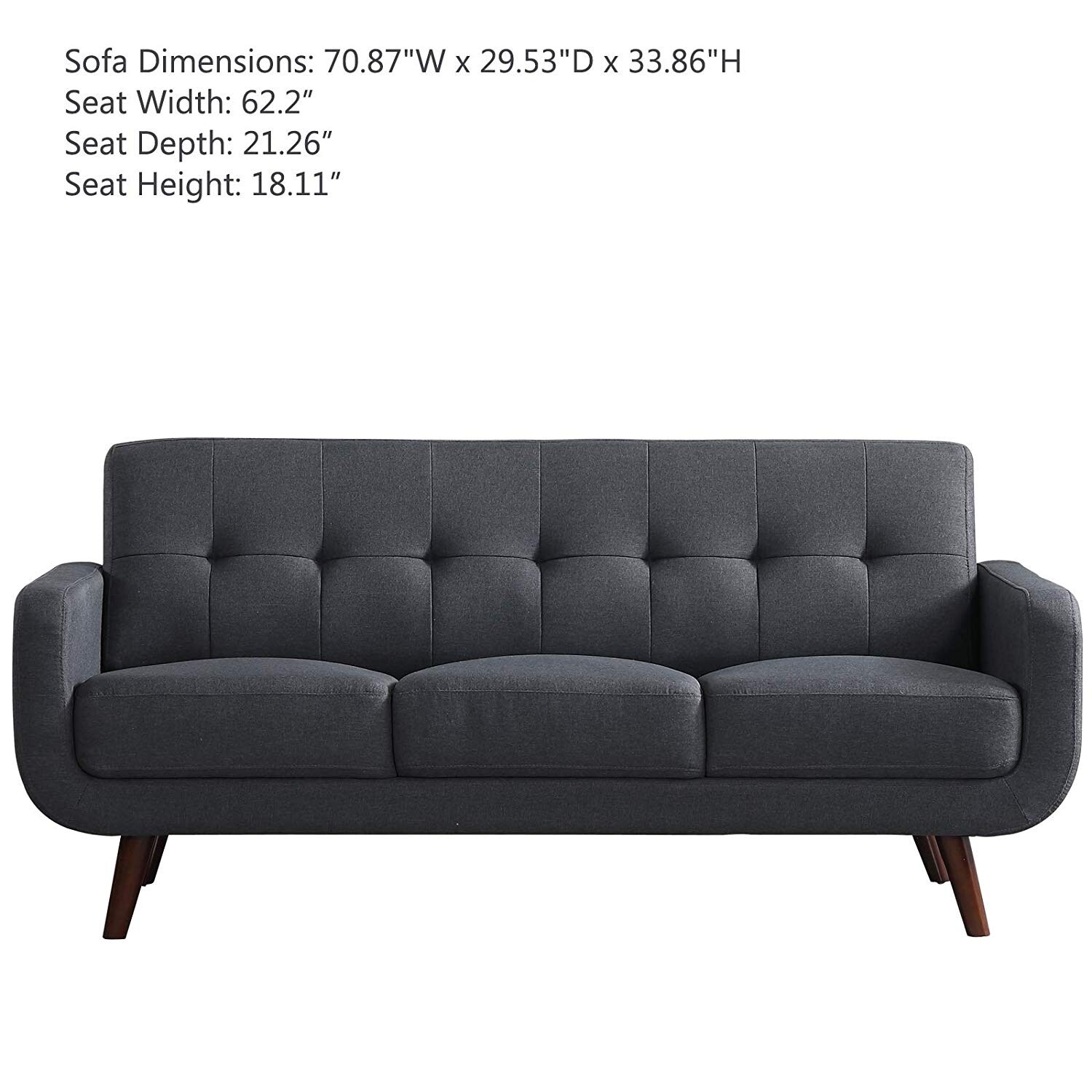 Shop Upholstered Linen Fabric Sleeper Sofa Modern Tufted Loveseat