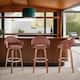 Daxton Mid-Century Swivel Bar Stool, Upholstered Counter Height Chair with Bentwood Legs