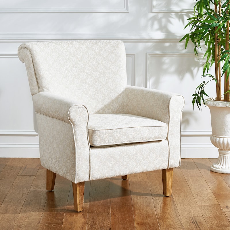 SAFAVIEH Gramercy Red/Ivory Floral Club Chair - 30" W x 33" D x 35" H - Beige/Flower
