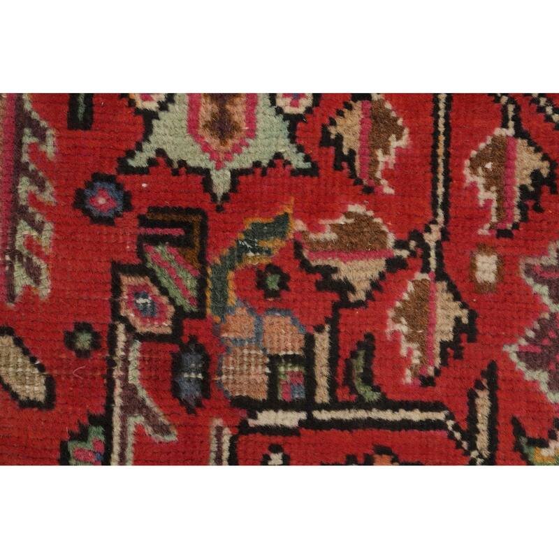 Hand Knotted Oriental 100% Wool Carpet Traditional Medallion Red Tabriz Area Rug - 9' 11'' X 6' 5''
