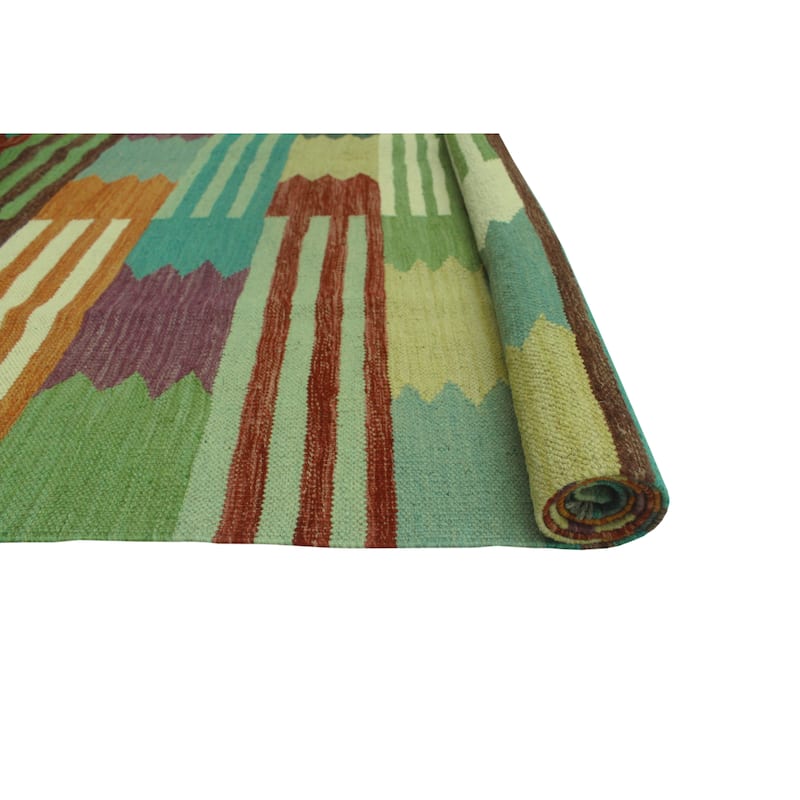 Noori Rug Winchester Flatweave Balkiya Ivory/Burgundy Rug - 5'1" x 6'6"