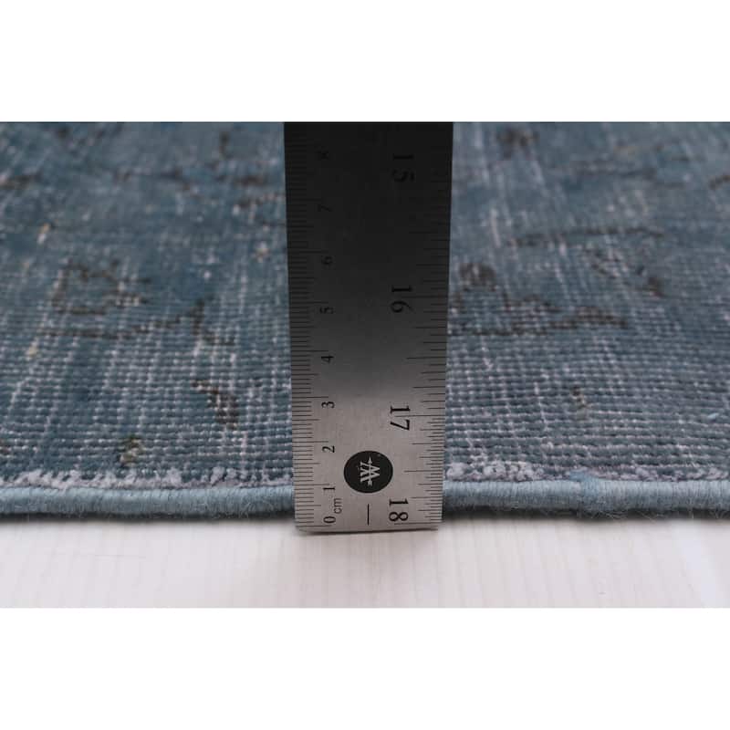 ECARPETGALLERY Hand-knotted Color Transition Denim Blue Wool Rug - 9'4 x 12'6