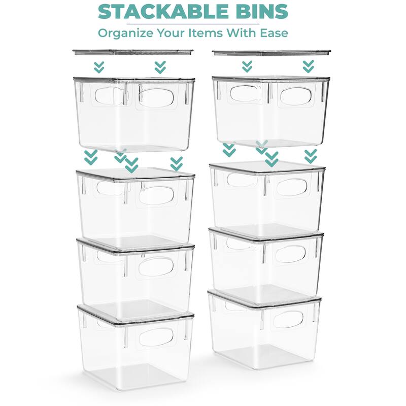 Sorbus Large Storage Clear Containers with Lids Toy Bins and Organizers, Medium - 4 Pk