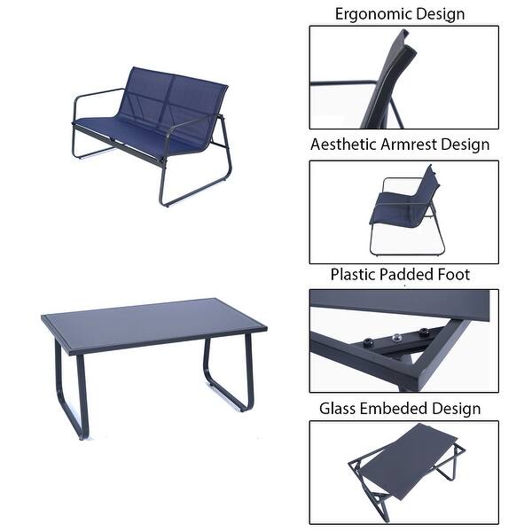 Kozyard Sofia 4 Pieces Patio/Outdoor Conversation Set