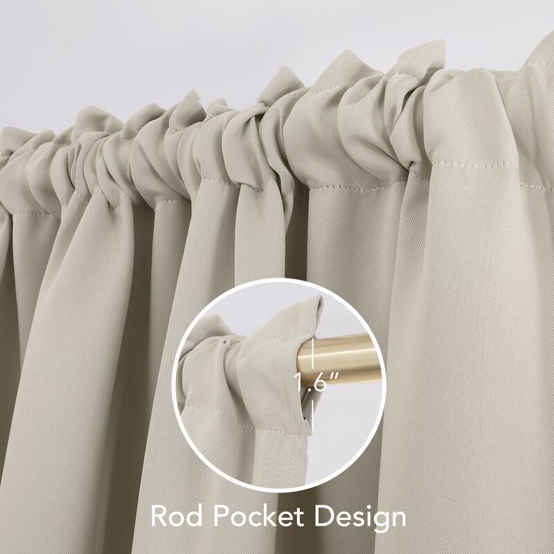 Deconovo Solid Rod Pocket Curtain Panel Pair (2 Panel)