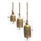 preview thumbnail 79 of 77, Gold, Gray, Bronze, Black or Red Metal Tibetan Inspired Decorative Cow Bells with Jute Hanging Rope (Set of 3)