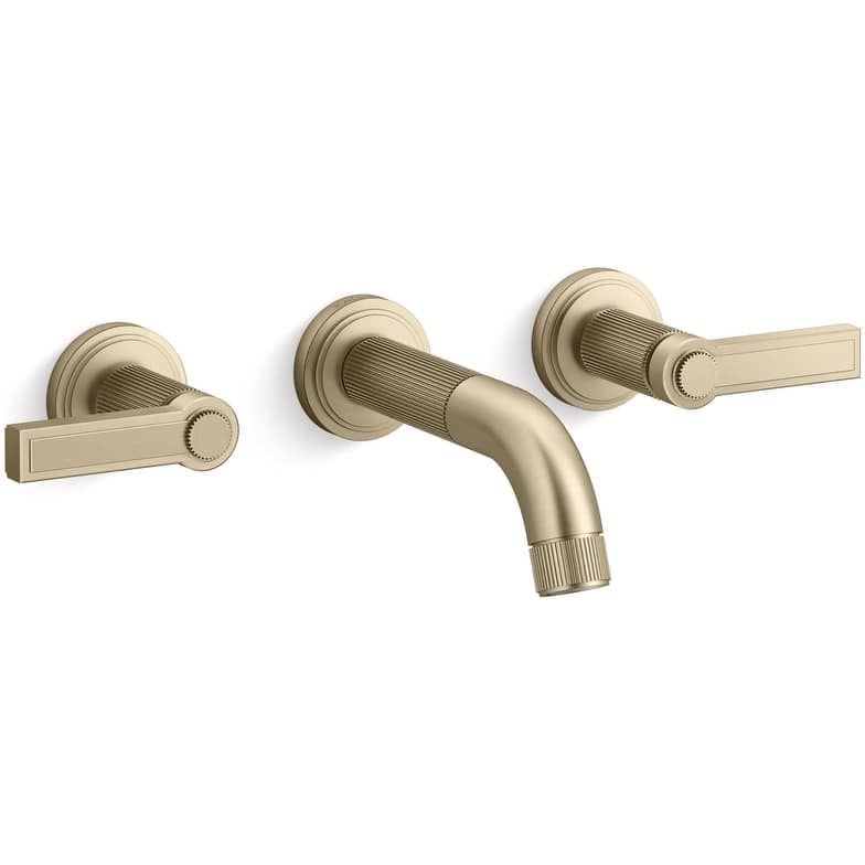 Kallista P80235-LV Vir Stil by L Kirar 1.2 GPM Wall Mounted Widespread - Brushed French Gold