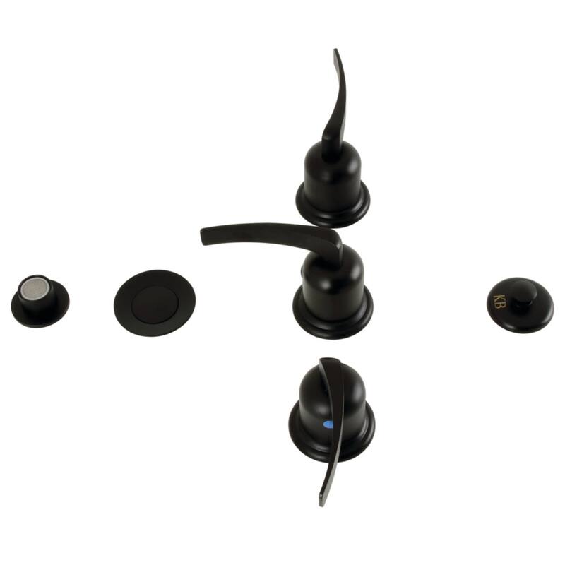 Kingston Brass Centurion 1.5 GPM Widespread Bidet Faucet with 3 Lever - Matte Black