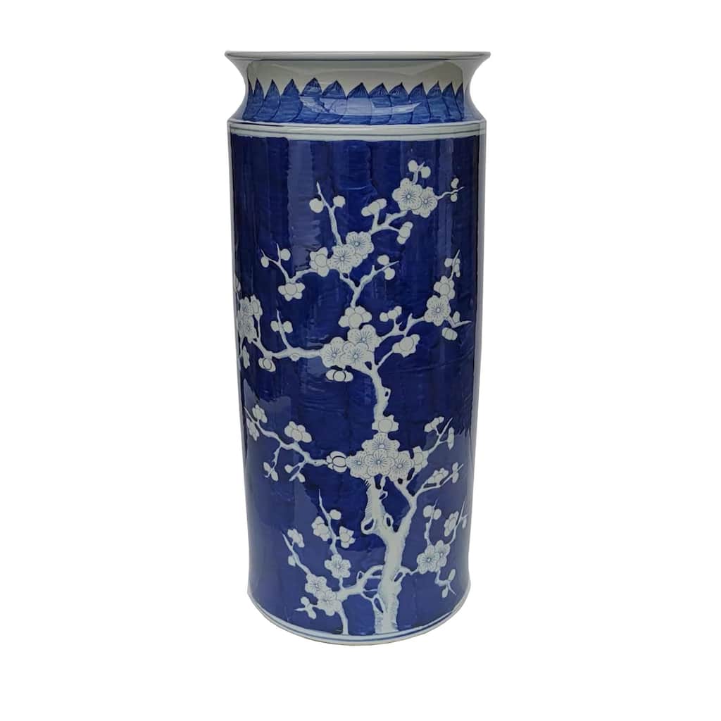Blue & White Plum Blosoom Umbrella Stand