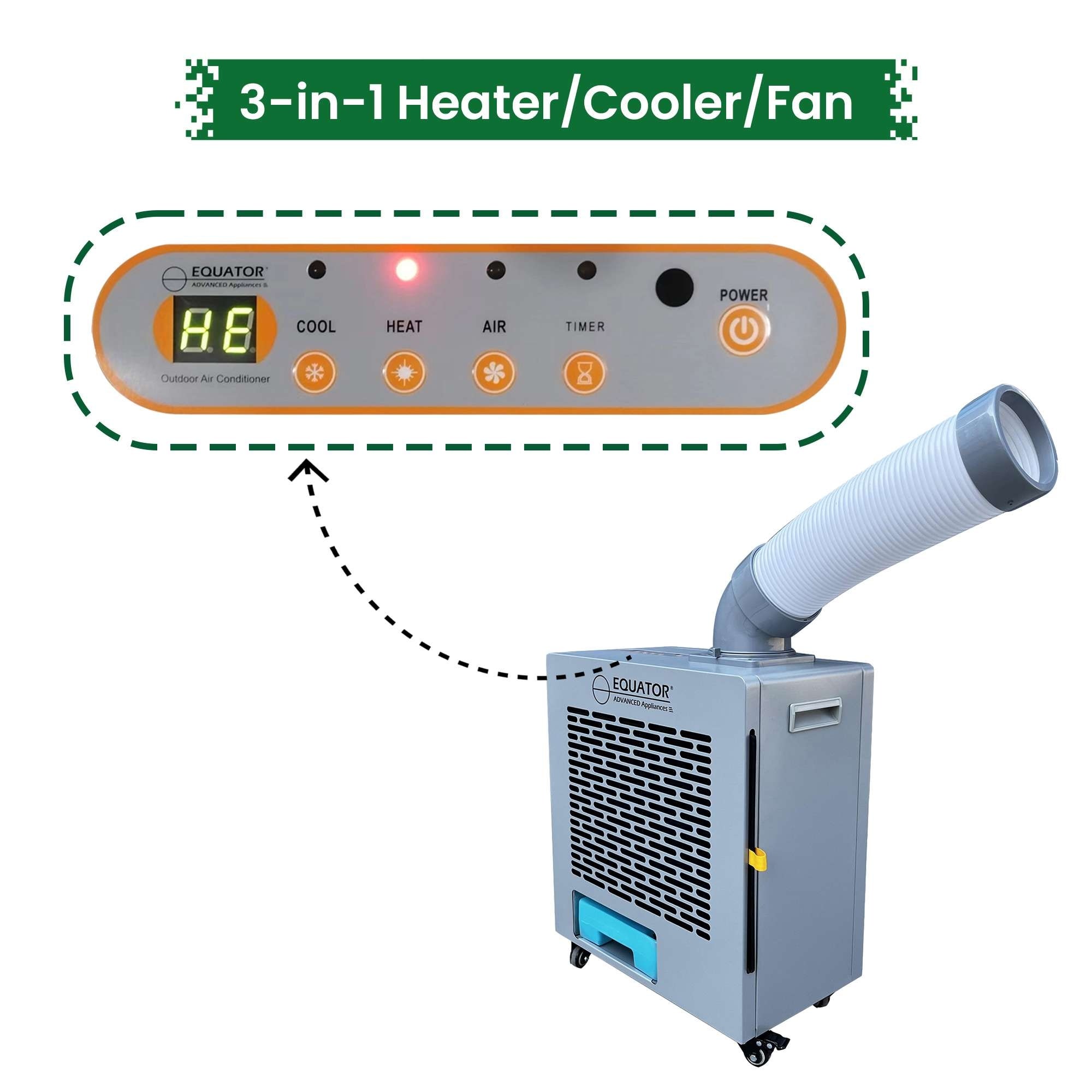 Equator 3-in-1 AC Heat Air 9000BTU Outdoor Air Conditioner IP24