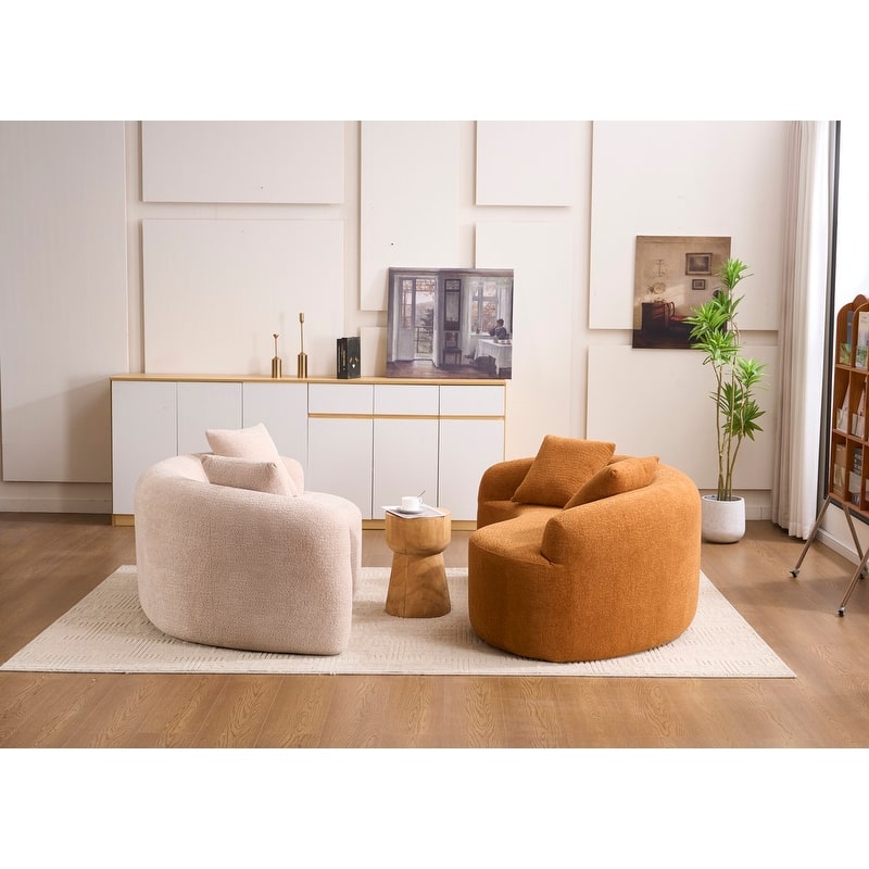 Single S-Curved Chenille Sofa Chair, No Assembly