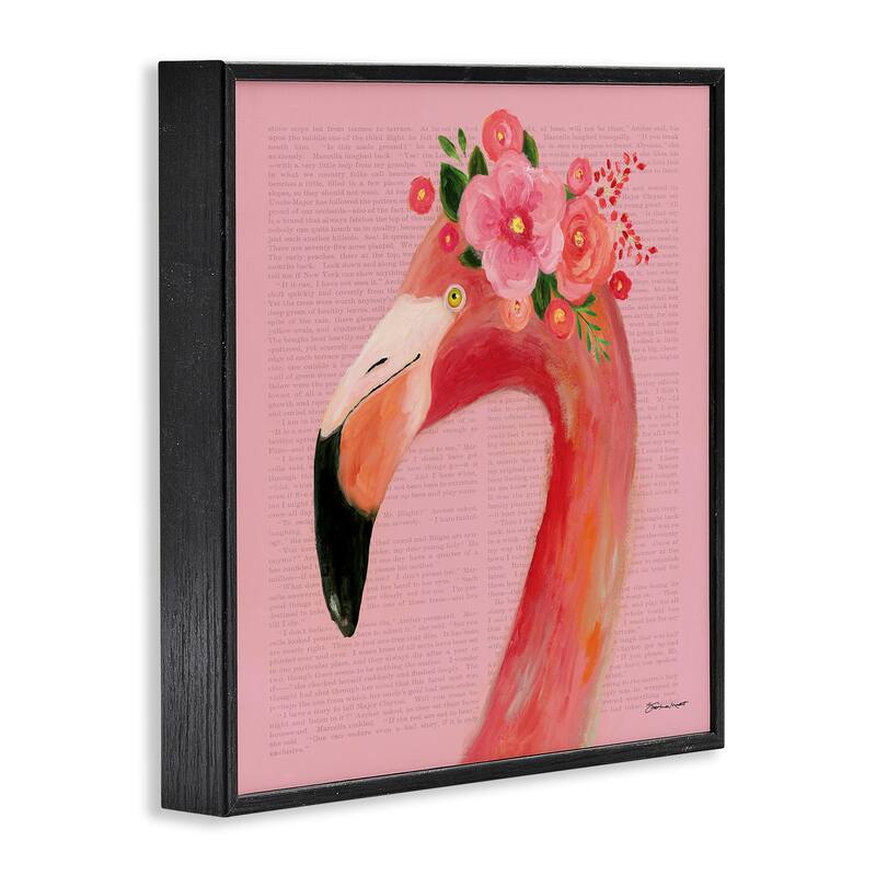 Stupell Floral Flamingo Pink Portrait Framed Giclee Art Set Design by Stephanie Workman Marrott