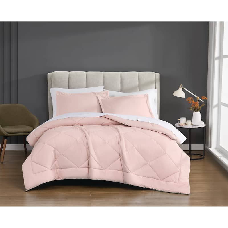 Cannon Solid Percale Comforter Set - Blush - Queen