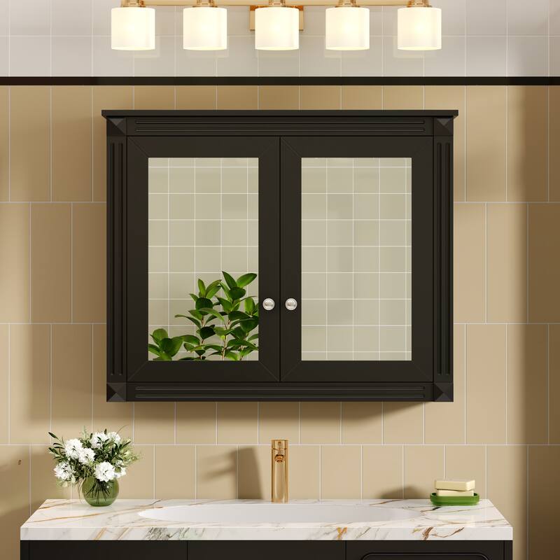 36'' x 28'' Medicine Cabinet - Black