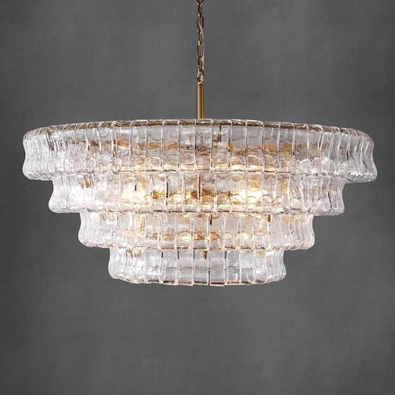 KAYLA 36 in. 6-Lights Gold Crystal Drum Chandelier - 36in - Sliver-glod