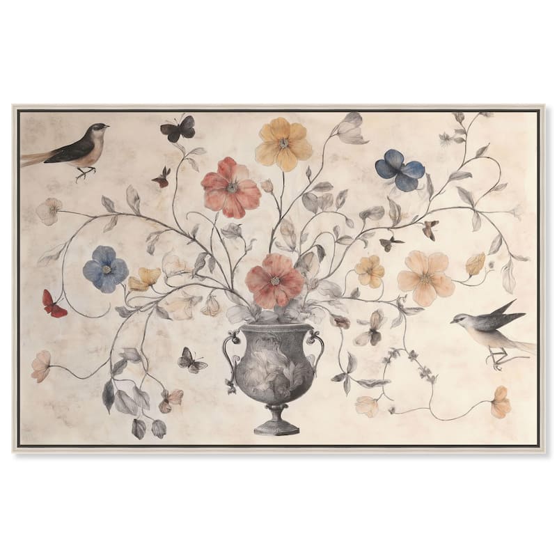 Antique Bouquet Canvas by Art Remedy - 54" x 36" - Silver
