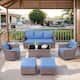 Option Brown Wicker / Blue Cushion