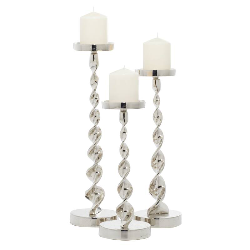 Gold or Silver Coastal Candle Holder (Set of 3) - S/3 S/3 19", 17", 14"H