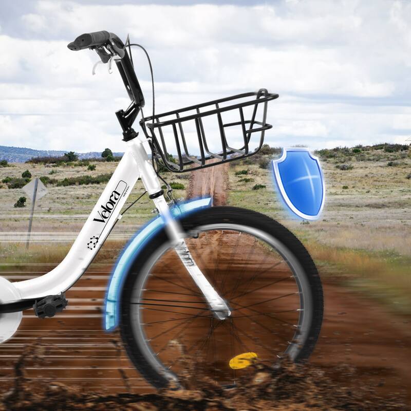 20 Inch Kids Steel Frame Bike, 7-Speed Children Bicycle with Coaster Brake, V-Brake, Chain Guard & Rear Rack for Boys & Girls