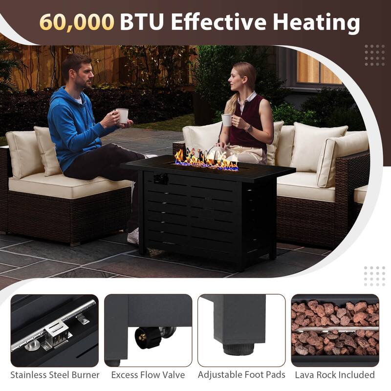 Costway 5 PCS Patio Furniture Set Heavy-duty Frame Rattan Sofa Set - See Details