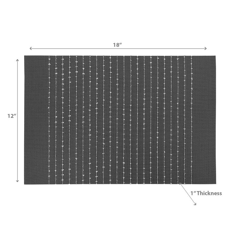 Vinyl Cotton Placemat Pinstripe Black - Set of 12