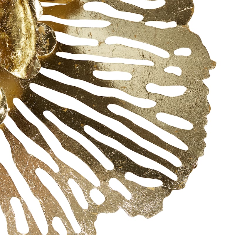 Metal Floral Wall Decor - Set of 3 Gold - Roche River Decor