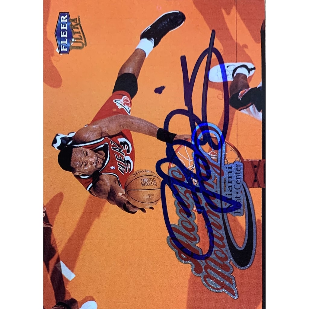 Alonzo Mourning Autographed 1999 Fleer Ultra Signed Basketball Card #4 Auto JSA COA - 8'6" x 11'6"