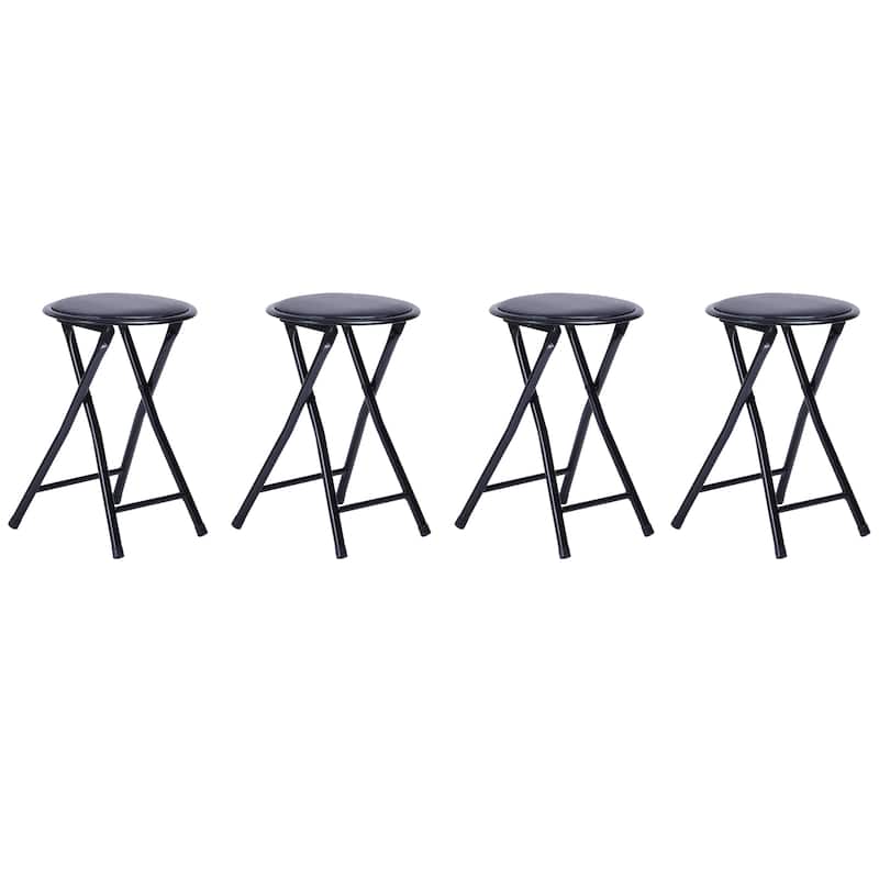 Homy Casa Set 2/4 Black Metal Folding Stools Portable Home & Events - Set of 4