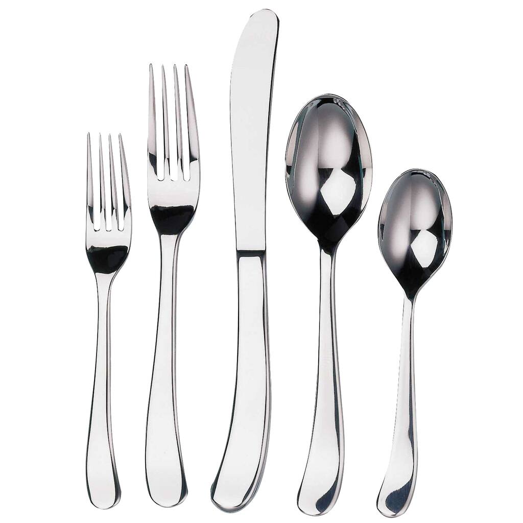 Ginkgo Sea Drift Stainless Steel 42-Piece Flatware Set