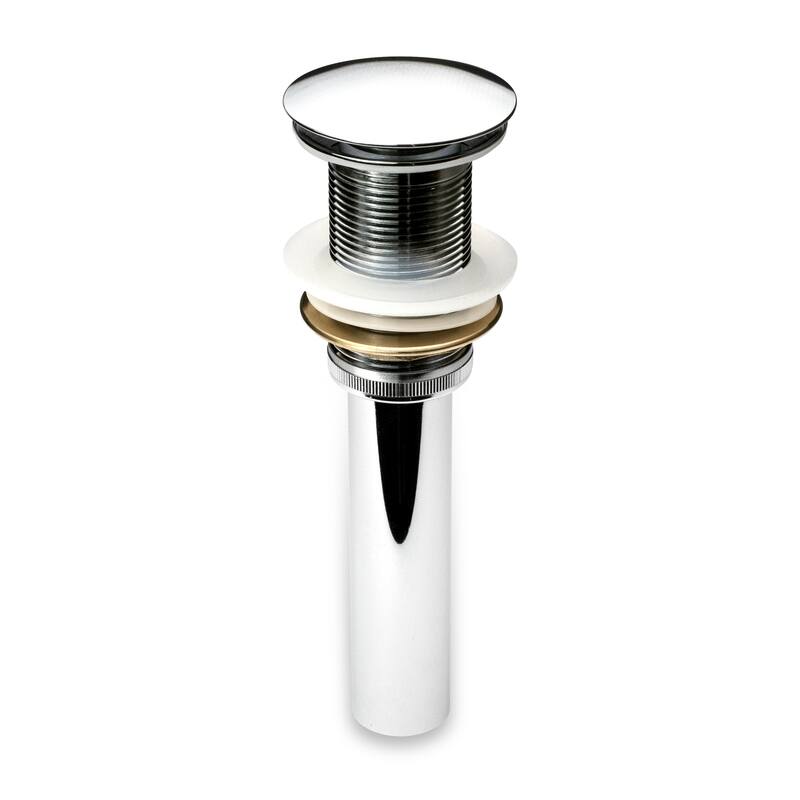 Luxier DS01-T Bathroom Sink Push Pop-Up Drain Stopper with No Overflow - Chrome