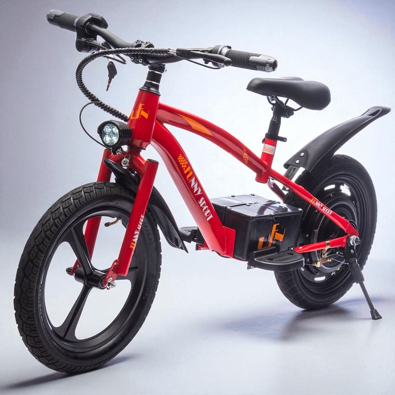 24V Kids Electric Dirt Bike with 300W Motor, 16in Wheels, Handle Acceleration, Adjustable Seat, Power Display & Hand Brakes - Red