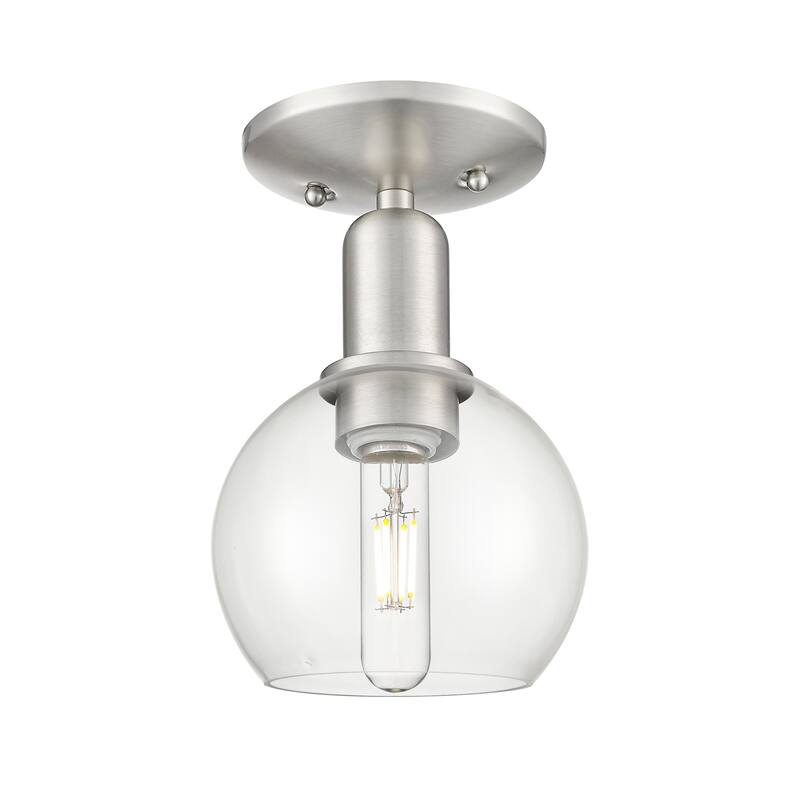 Innovations Lighting 716-1C-10-6 Athens Semi-Flush Athens 6" Wide - Brushed Satin Nickel / Clear