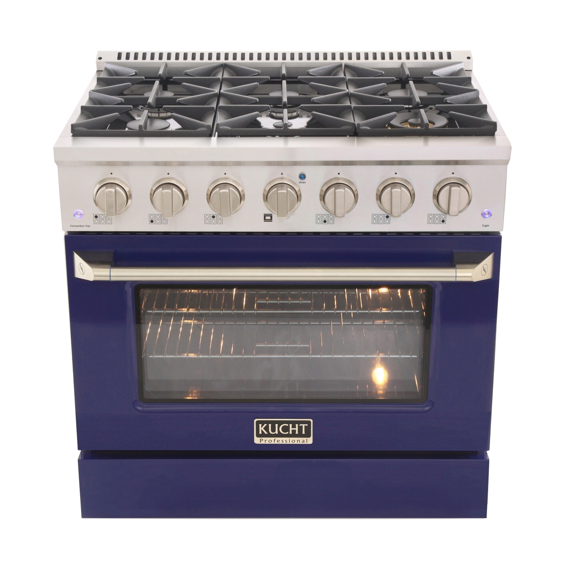 KUCHT 36 in. 5.2 cu. ft. Propane Gas Range with Sealed Burners and Convection Oven with interchangeable color door.