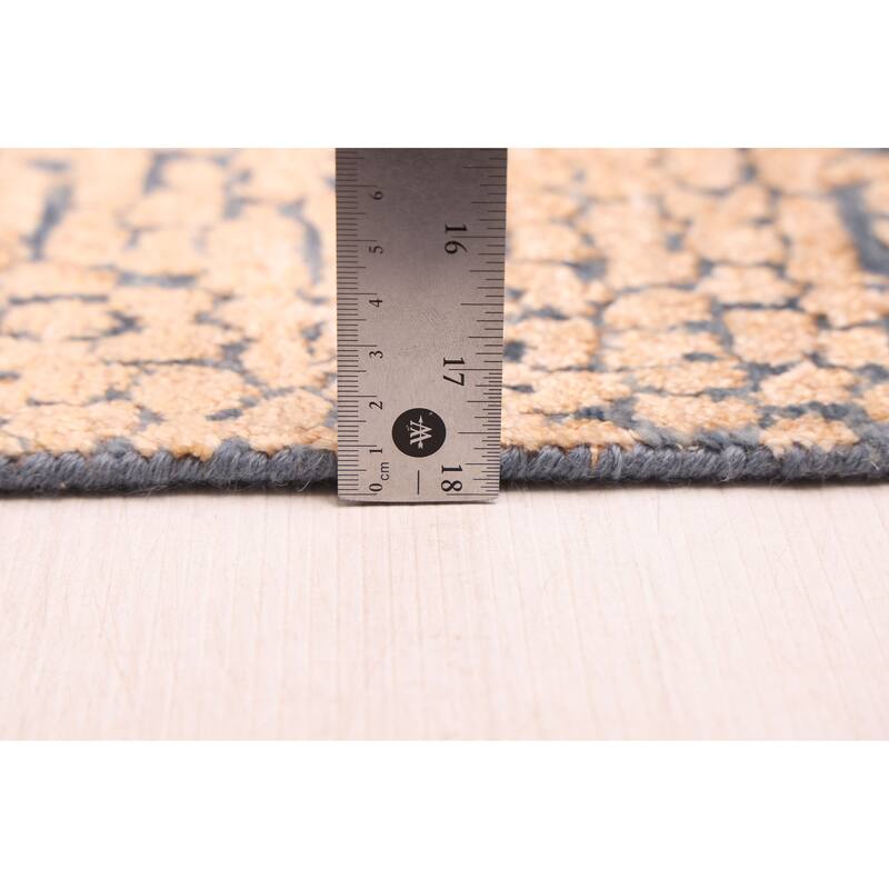 ECARPETGALLERY Hand-knotted Legacy Navy Silk, Wool Rug - 2'7 x 11'7