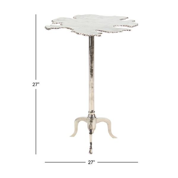 Silver Aluminum Contemporary Accent Table 27 x 27 x 23 27 x 23 x 27