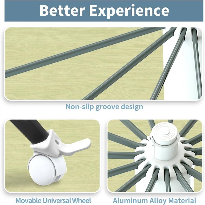 3 Tier Portable Drying Rack - Rotatable Design