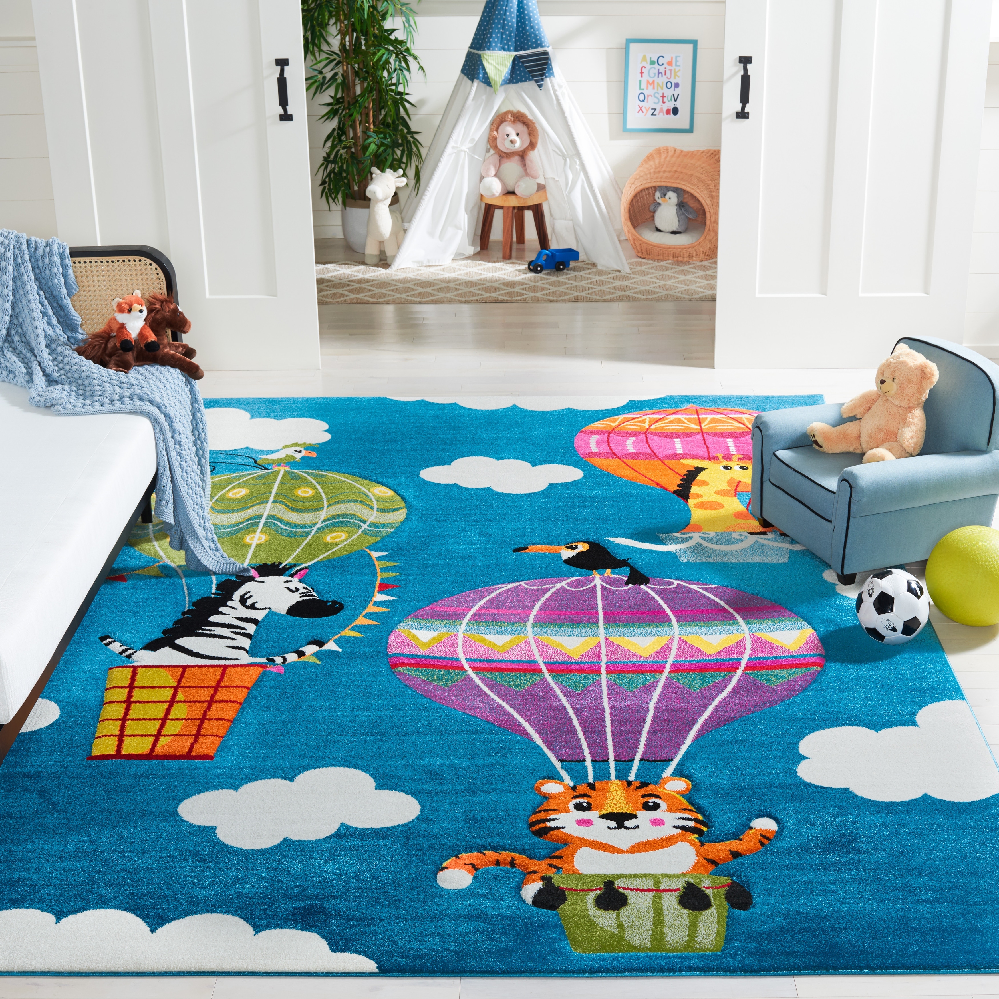 SAFAVIEH Carousel Kids Tjadke Hot Air Balloon Rug - Overstock